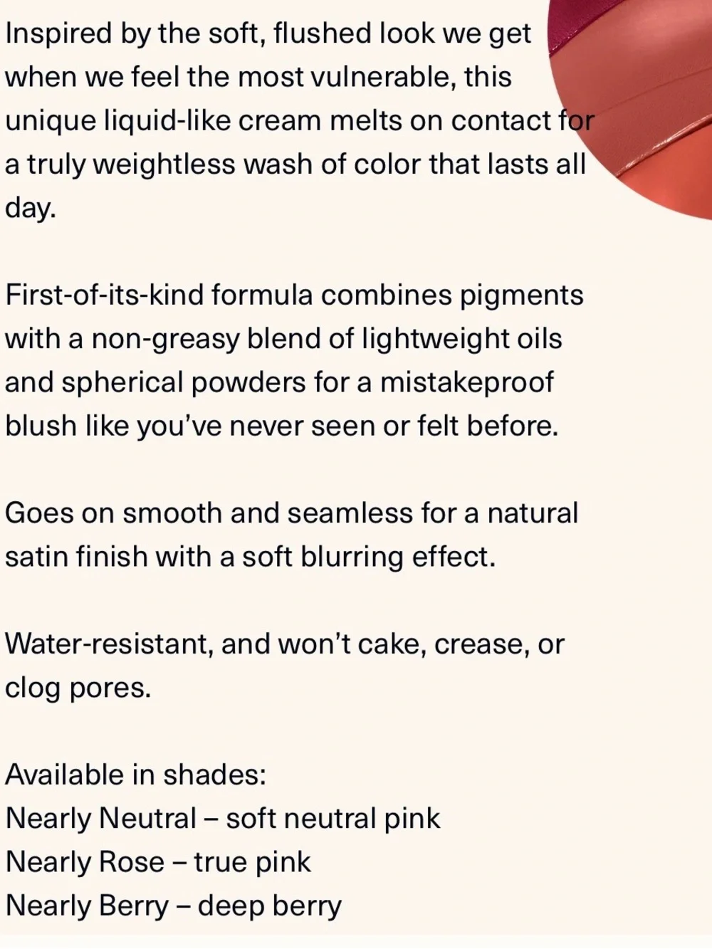 Rare Beauty stay vulnerable melting blush in nearly apricot